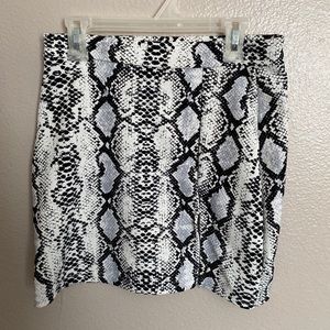 snake print mini skirt